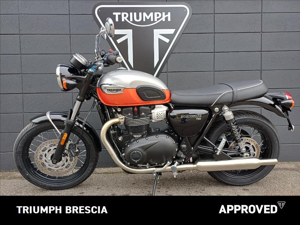 TRIUMPH Bonneville 900 T100 Aluminium/Baja Orange E5+