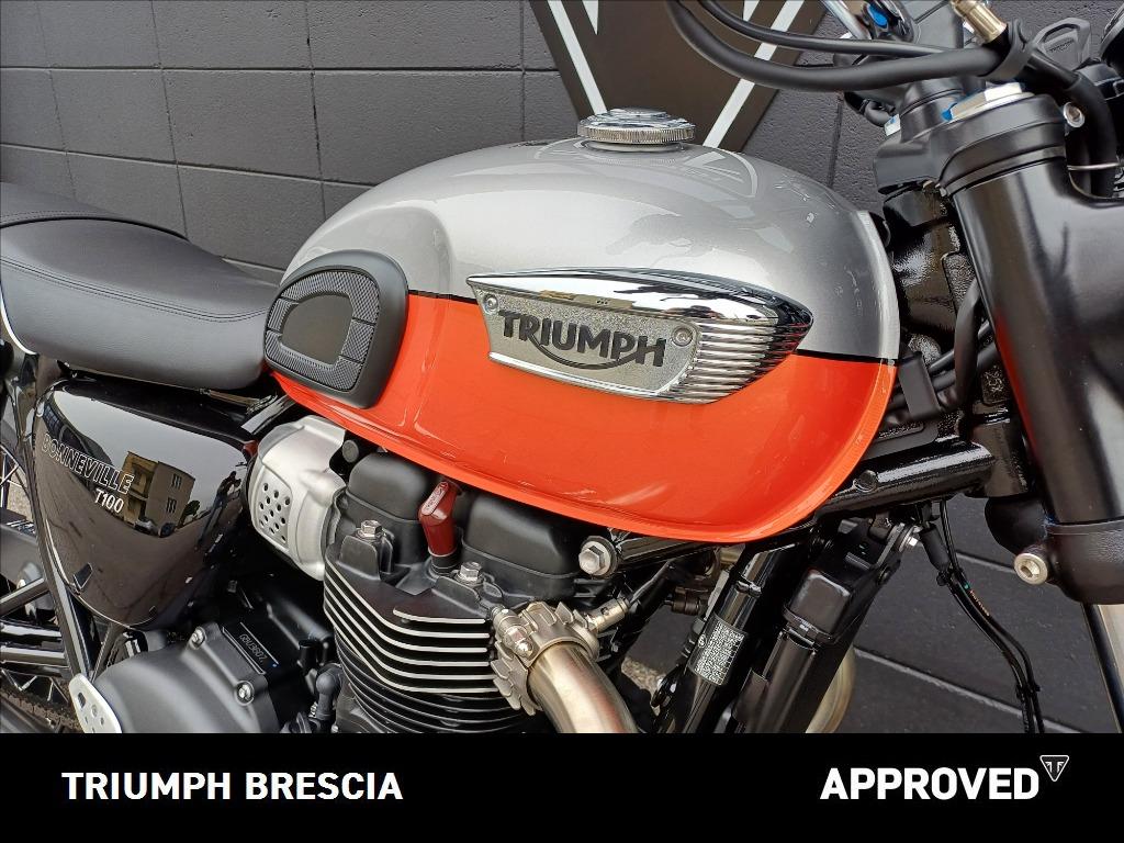 TRIUMPH Bonneville 900 T100 Aluminium/Baja Orange E5+